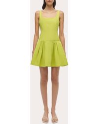 Jonathan Simkhai - Lucy Faille Sleeveless Drop-Waist Mini Dress - Lyst