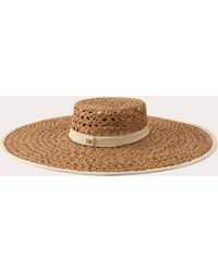 Helen Kaminski - Kavya Raffia Lace Crocheted Boater Hat - Lyst