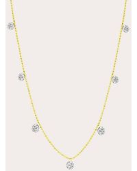 Graziela Gems - 18k Small Floating Diamond Station Necklace - Lyst