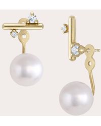 White/space - Space Andromeda Pearl Ear Jackets 14k Gold - Lyst