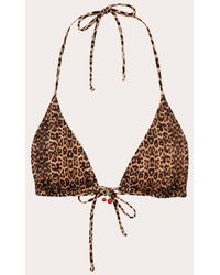 Verde Limon - Moa Leopard Triangle Bikini Top - Lyst