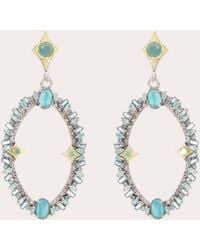 Armenta - Topaz & Aquamarine Two-Tone Crivelli Drop Earrings - Lyst