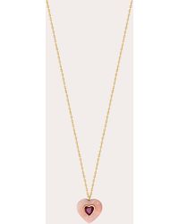 JOLLY BIJOU - Coral & Ruby Heart Pendant Necklace - Lyst
