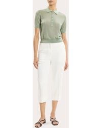 Theory - Linen Twill Slit Capri Pants - Lyst