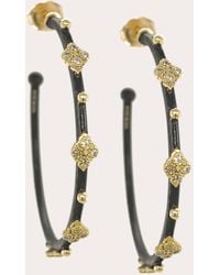 Armenta - Diamond & Blackened Two-Tone Crivelli Hoop Earrings - Lyst
