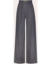 Matthew Bruch - Button Pleated Denim Trousers Cotton/denim/linen - Lyst
