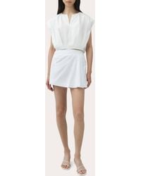 Jonathan Simkhai - Devlin Pleated Poplin Mini Skort - Lyst