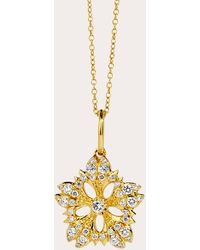 Syna - Diamond Jardin Flower Pendant Necklace - Lyst