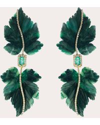 Casa Castro - Mother Nature African Jade & Emerald Leaf Drop Earrings - Lyst