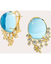 Syna - Topaz & Diamond Jardin Vine Clip-on Earrings 18k Gold - Lyst