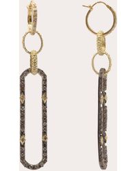 Armenta - Diamond & Blackened Two-Tone Drop Earrings - Lyst