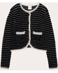 St. John - Eyelash Tweed Contrast Knit Jacket - Lyst