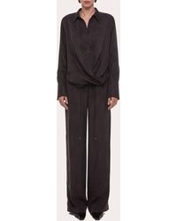 Helmut Lang - Fluid Microsuede Drape Shirt - Lyst
