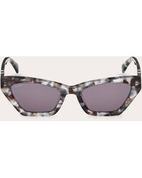 Max Mara - Shiny Sage Havana & Smoke-silver Cat-eye Sunglasses - Lyst