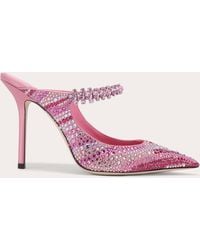 Jimmy Choo - Bing 100 Crystal-Embellished Satin Mule - Lyst