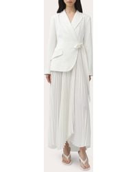 Jonathan Simkhai - Ambretta Pleated Crepe Combo Midi Dress - Lyst