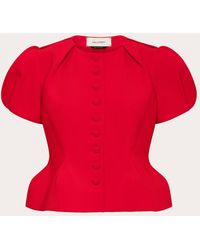 Hellessy - Nelly Crepe Short-Sleeve Peplum Jacket Top - Lyst