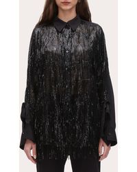 3.1 Phillip Lim - Sequin Fringe Crepe Cascade Blouse - Lyst