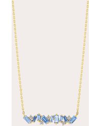 Suzanne Kalan - Frenzy Light Sapphire Midi Bar Pendant Necklace 18k Gold - Lyst
