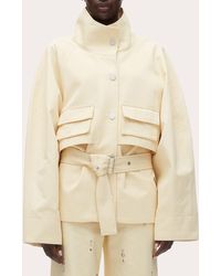 3.1 Phillip Lim - Twill Exaggerated Belted Utility Coat - Lyst