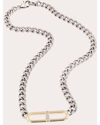 Sheryl Lowe - Two-tone H-link Flat Curb Chain Necklace - Lyst