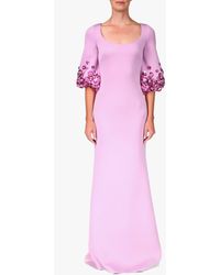 badgley mischka puff sleeve gown