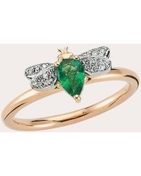 BeeGoddess - Emerald & Diamond Queen Bee Bella Ring - Lyst