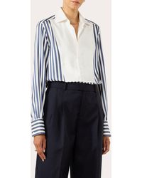 With Nothing Underneath - The Dress Stripe Tencel Bib Button-Up Shirt - Lyst