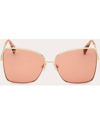 Max Mara - Goldtone & Brown Ton 1 Butterfly Sunglasses - Lyst