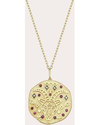 Charms Company - Ruby Capricorn Zodiac Pendant Necklace - Lyst