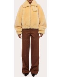 Helmut Lang - Shearling Bomber Jacket - Lyst