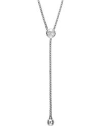 John Hardy Classic Chain Hammered Silver Drop Necklace - Metallic