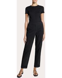 Theory - Embroidered Eyelet Cotton Easy Slim Pants - Lyst