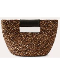 Helen Kaminski Remi Mini Raffia & Leather Tote in Brown | Lyst