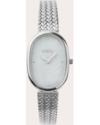 Breda - Mother Of Pearl & Stainless Steel Jane Tethered Mesh Bracelet Watch - Lyst