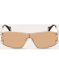 Emilio Pucci - Tone & Brown Slim Shield Sunglasses Metal - Lyst