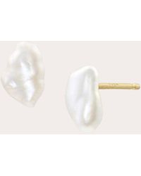 White/space - Space Baby Lagniappe Pearl Stud Earrings - Lyst