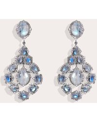 Sanjay Kasliwal - Megha Moonstone And Diamond Earrings - Lyst
