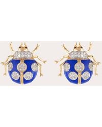 Nelly Rojas - Sapphire & Diamond Fauna Ladybug Stud Earrings 18K - Lyst