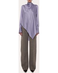 Helmut Lang - Silk Tie-Neck Handkerchief Top - Lyst