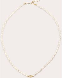 POPPY FINCH - Diamond & Baby Pearl Pendant Necklace - Lyst