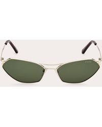 Emilio Pucci - Goldtone & Green Geometric Sunglasses - Lyst
