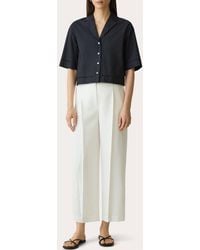 Theory - City Twill Deep Pleated Crop Pants - Lyst