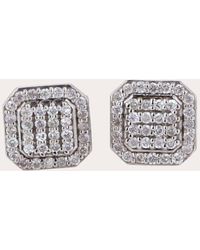 Sheryl Lowe - Mini Shield Diamond Stud Earrings - Lyst