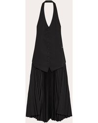 Helmut Lang - Pleated Twill Halter Vest High-Low Dress - Lyst
