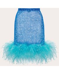 Santa Brands - Rhinestone Feather Mini Skirt - Lyst