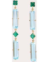 Yi Collection - Emerald & Topaz Cascade Drop Earrings - Lyst