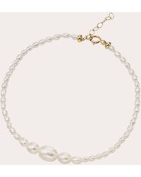 White/space - Space Dario Pearl Anklet 14k Gold - Lyst