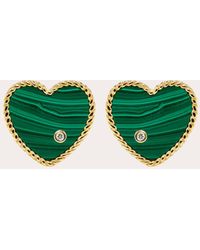Yvonne Léon - Malachite Heart Stud Earrings - Lyst