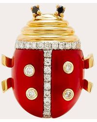 Yvonne Léon - Agate & Diamond Ladybug Stud Earring 9k Gold - Lyst
